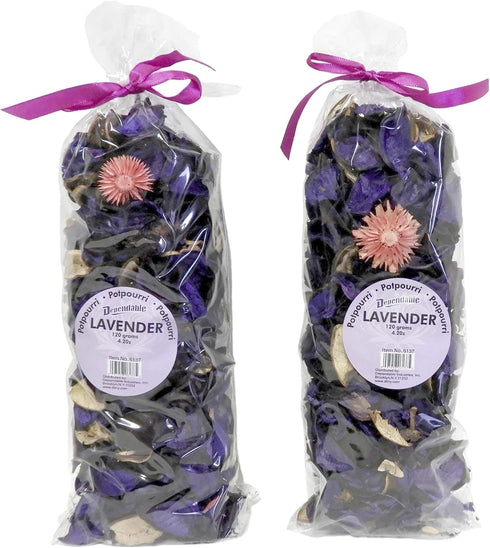 Lavender Scented Potpourri – 2 Large Bags (8.4 oz Total), Dried Petals for Bowl or Vase Filler, Long-Lasting Fragrance