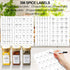 398 24 4oz AISIPRIN Glass Spice Jars with Labels, pcs Spice Containers with Bamboo Lids, Square Spice Bottles