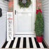 LEEVAN Black and White Striped Door Mat, 2'x4', Washable Reversible Cotton Woven Rug for Indoor/Outdoor