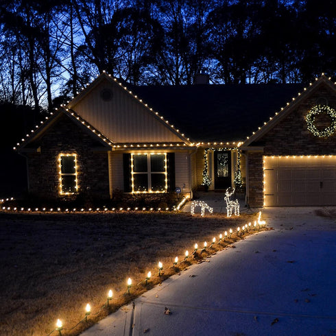 C9 100 66 Dazzle Bright Christmas String Lights, LED FT Waterproof Connectable Green Wire Fairy Lights, Christmas
