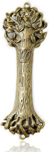 Bless This House, Tree of Life - Mezuzah Case, Wooden Texture Gold Color Design with David Star, for Jewish Homes