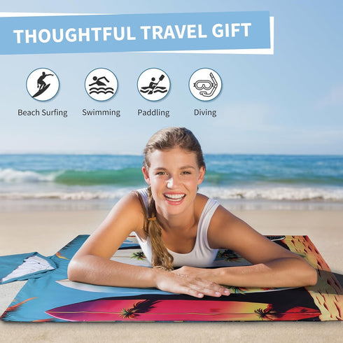 Tirrinia Surf Poncho Changing Robe, Hooded Beach Towel for Adults, Quick Dry Lightweight Surf Towel for Women & Men