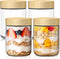 4 pack 16oz Overnight Oats Containers with Bamboo Lids, Glass Jars with