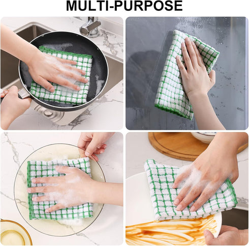 8 Pack 12 12 Inches Kitinjoy Cotton Terry Kitchen Dish Cloths, x Super Soft and Absorbent Dish Rags, Quick Drying Dish