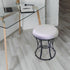 Vanity Stool, Grey Stools for Makeup Room, Round Ottoman Foot Stool, Velvet Footrest Vanity Chair for Bathroom