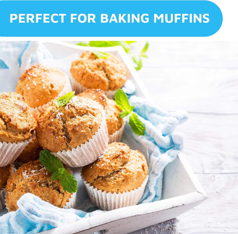 MontoPack White Cupcake Liners, 400 Standard Size Baking Cups, Greaseproof Muffin Liners for Desserts
