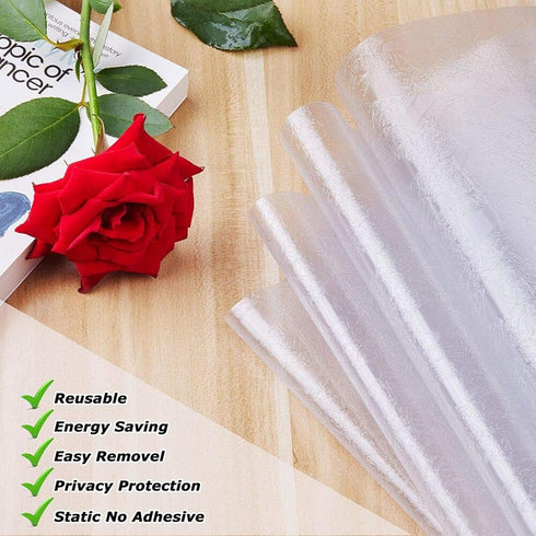 LEMON CLOUD 3D Rubble Design Decorative Window Film, Frosted Glass Static Cling for Glass Door Home (17.5 x 78.7 Inch)