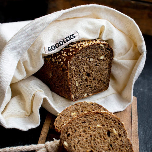 Goodleks Three-Layer Cotton Bread Bag, Reusable Storage for Homemade Loaf, Natural Organic Canvas
