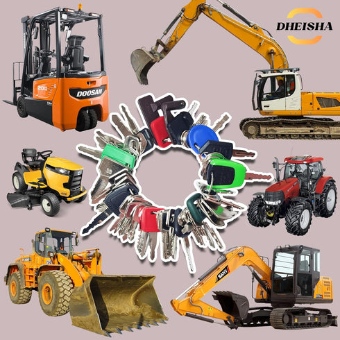 50 Set Bullozers Equipment Keys Master Ignition Keys for Kubota JCB Cat Yanmar Honda Ditch Witch Backhoes Excavators