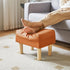 15.75"D 11.42"W12.6"H UHBD040J YMYNY Small Footstool Ottoman, Faux Leather Footrest with Sponge Padded Seat, Step Stool