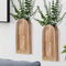 Dnnnii 2 Pack Wooden Wall Vase Set - Brown Finish Modern Farmhouse