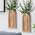 Dnnnii 2 Pack Wooden Wall Vase Set - Brown Finish Modern Farmhouse
