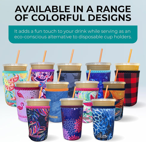Koverz Iced Coffee Sleeve, Insulated Neoprene Cup Sleeve, Fits 32 Oz. Coffee Cup, Washable and Reusable, Violet