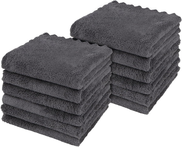 Orighty Ultra Soft Washcloths 12 Pack, Premium Microfiber Towel Sets 12x12 inches,