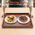 YACEYACE 15.7"x12"x2" Wood Serving Tray for Ottoman, Medium Wodden Serving Tray with Handles for Coffee Table, Wood