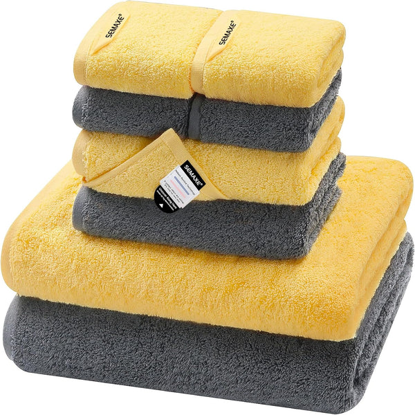 SEMAXE Bath Towel Set, 8 Piece Towel Set for Bathroom, Quick Dry