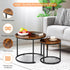 Set 2 SUPER DEAL Small Round Coffee Tables for Living Room Apartment, of Industrial Nesting Side End Table w/Wooden