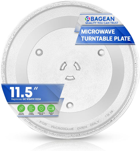 Microwave Plate Replacement 11.5” WB49X10224 - Compatible with GE Microwave Glass Plate, Rotating Glass Turntable