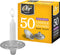 Ohr Candles Extra Heavy Disposable Aluminium Foil Candle Holder, 50 Pieces, Drip Cup Bobeches - 1 Pack