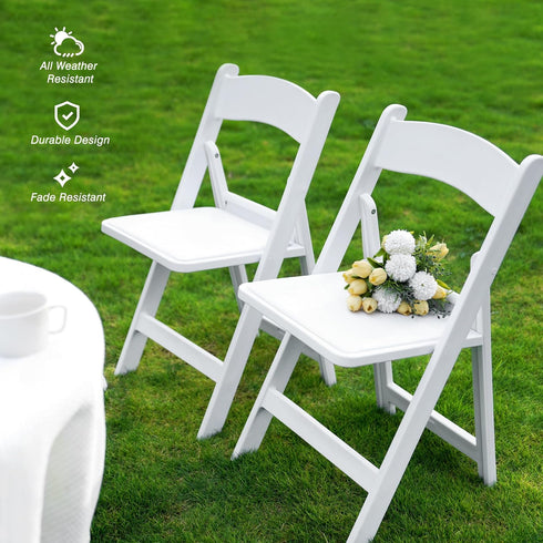 Allpop 2 Pack 550LB Commercial Set Resin Folding Chair with Vinyl Padded Seat, Capacity, Chair for Party Wedding Picnic