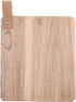 Karma Montecito Cutting Board, Acacia Wood Serving Board, Charcuterie Board with Leather Strap