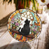 FIVITY 7.8" Black Cat Suncatcher Stained Glass Window Hanging Bookshelf Sun Catchers Book Lover Ornament Wall Art Home