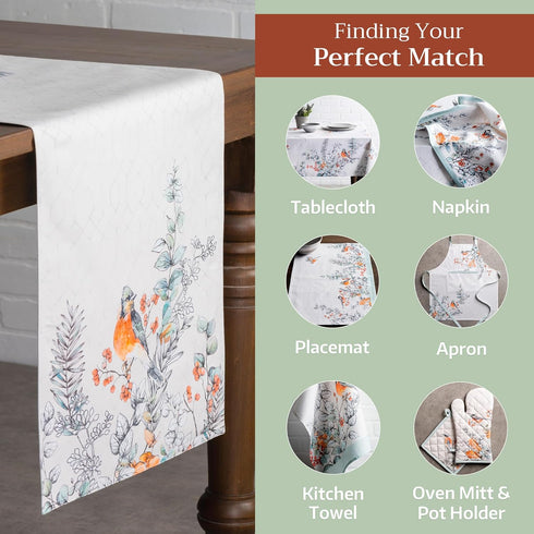 Maison d' Hermine Table Runner 100% Cotton Double Layer 72 inches Long for Home Kitchen Dining Party Decor