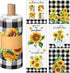 Mindsoft 36 Pcs Spring Sunflower Reusable Paper Towels Rolls Sunshine Washable Bulk Spring