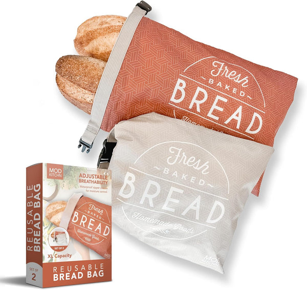 Reusable Bread Bags for Homemade Breads 2-Pack XL Sourdough Bread Bags |