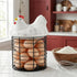 Hiceeden Metal Wire Chicken Egg Storage Basket, Decorative Fresh Egg Holder with Ceramic Chicken Design Lid, Portable