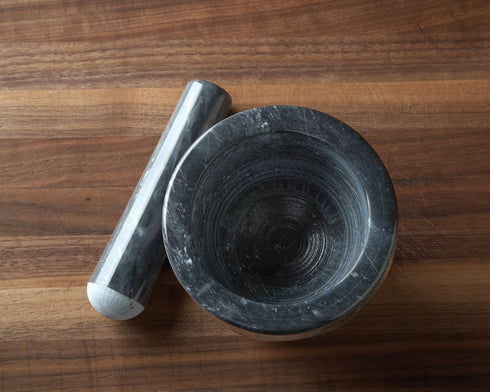 Fox Run Marble Mortar and Pestle Set, 4.5", Black