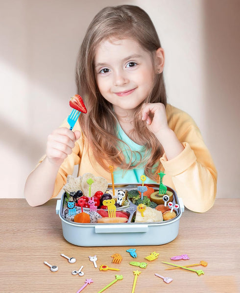Vicuna R 150 Pcs Animal Food Picks for Kids, Fun Kids Food Picks for Bento Box Accessories, Reusable Toddler Fruit