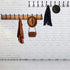 WEBI Rustic Coat Rack Wall Mount, Solid Wood Coat Hooks, 16" Hole to Hole, 5 Triple Hooks for Hanging Coats
