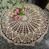 40 inch KEPSWET Cotton Round Sunflower Beige Handmade Crochet Lace Tablecloth Doily