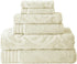 Modern Threads 6 Piece Jacquard/Solid Towel Set-Medallion Swirl Ivory