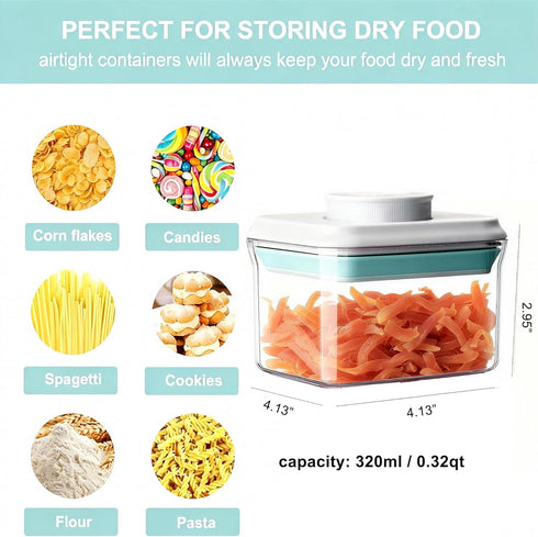 320ml 0.32qt) Airtight Food Storage Container Pop Containers With Lids, Bpa Free for Spaghetti Cereal Flour Rice