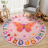 ABC Kids Alphabet Round Rug 4ft Washable Soft Circle Nursery Rug, Non-Slip