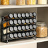 AOZITA 28 Countertop, Spice Rack Organizer for Cabinet, Spice Organizer with Empty Spice Jars with Black Lids, Funnel