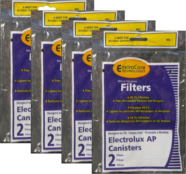 EnviroCare Replacement Allergen Filtration Vacuum Cleaner Filters, 8 Pack for Electrolux AP Canisters