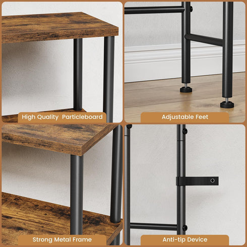 15.7" 2-Tier Asgolion Narrow Console Table, Small Entryway Table, Sofa Table with Storage, Skinny Console Tables