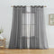 HLC.ME 2 Piece Semi Sheer Voile Light Filtering Window Curtain Grommet Panels for Bedroom, Charcoal Grey - 54 W x 72