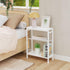 2 1 Side Table for Small Spaces, Narrow End Table with Magazine Holder, in Design Slim Side Table, Skinny Nightstand