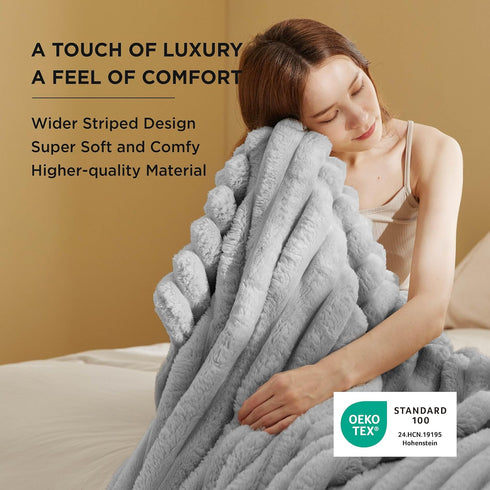 350GSM Cozy Grey60x80 Inches, Bedsure Twin Blanket for Couch - Super GentleSoft Fuzzy Fluffy Blankets for Women, Cute