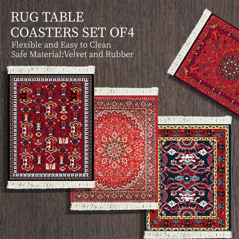Set Oriental-Style Rug Table Carpet Coaster Absorbent Drink Native American Inspired Colorful Cute & Sturdy Table Rugs