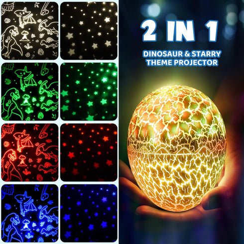 3-12 3 4 5 6 7 8 9 2-in-1 360 3-5 Dinosaur Toys for Kids Age : Dinosaurs Egg Night Light Gifts for Boys Year Old Dino