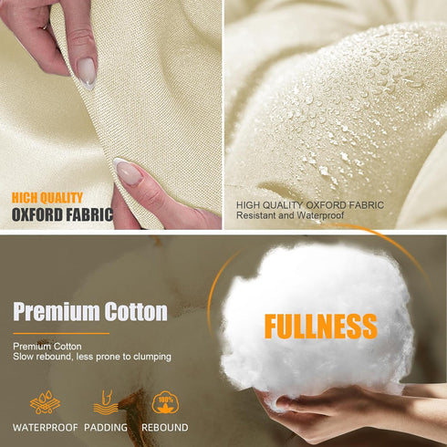 Indoor,44in*19in Patio Chair Cushions High Back Thick Chair Pads Adirondack Chair Cushion, Waterproof Fade- Resistant