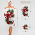 3dRose Towel, Pretty Candy Cane with Bells Illustration Design