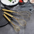 Berglander Gold Whisk Pack of 3 - Stainless Steel 8", 10", 12", Titanium Plating Gold Whisks for Cooking, Beater, Wire