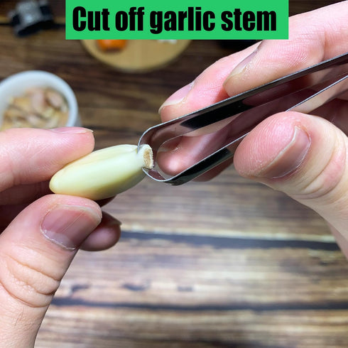 JuGeoZhi 3 Set Garlic Peeler - Pcs Garlic Skin Remover Stainless Garlic Tweezers Easy Faster Kitchen Tools