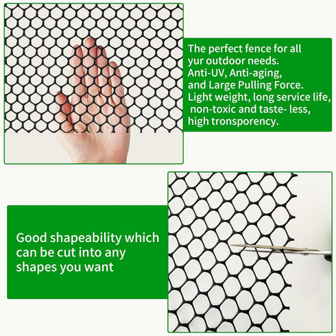 15.7IN 33FT,Plastic 100 Black Plastic Chicken Wire mesh x Chicken Wire Fencing,Poultry Netting,Plastic mesh